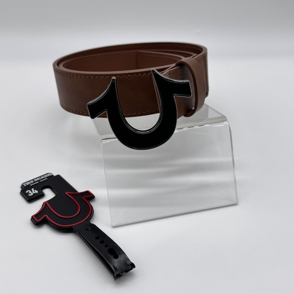 TRUE RELIGION BELT  Sage III Belt With Black Plaque Buckle 34 - Picture 6 of 15